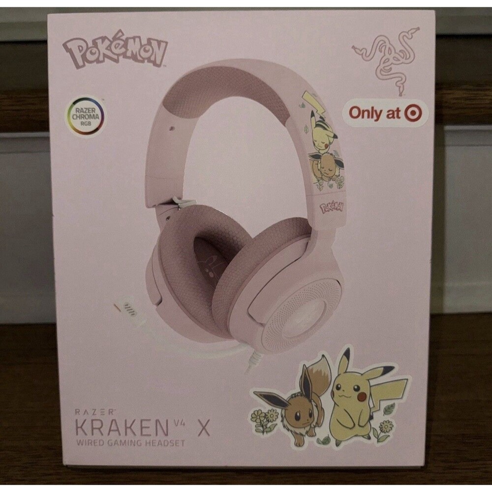 🔥NEW🔥 Pokemon Razer Kraken V4 EEVEE & PIKACHU EDITION Wired Gaming Headset